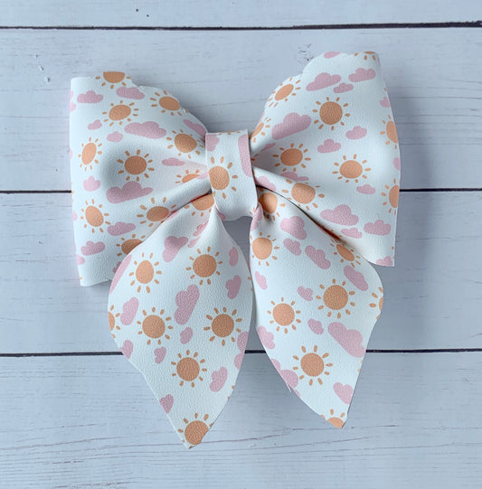 Sun/Cloud Sailor Hair Bow clip