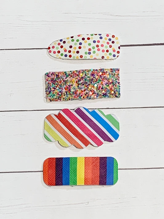 Rainbow 2” Snap Clip Sets