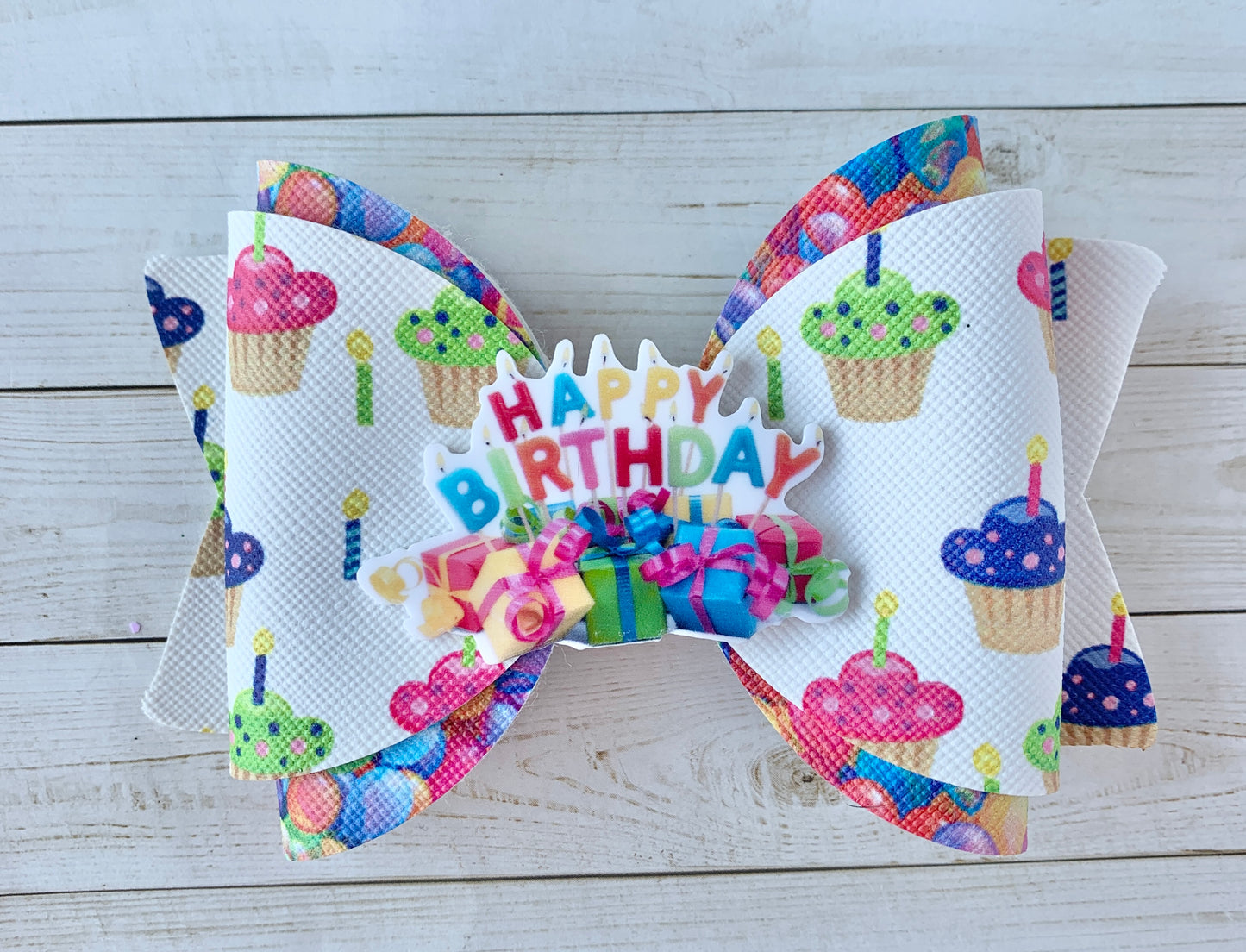 Happy Birthday Hair Bow Clip