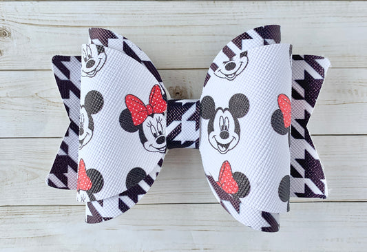 Simple Mickey Minnie Mouse Hair Bow Clip