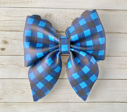 Buffalo Plaid Sailor Hair Bow Clip