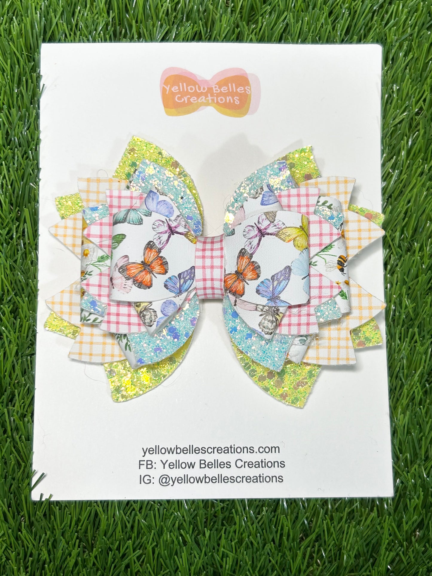 Large Butterfly Spring Hair Bow Clip