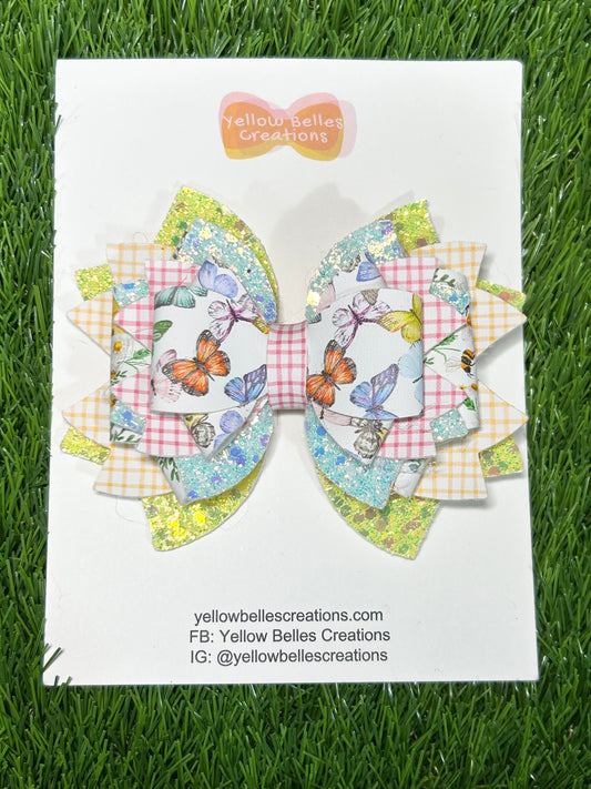 Large Butterfly Spring Hair Bow Clip