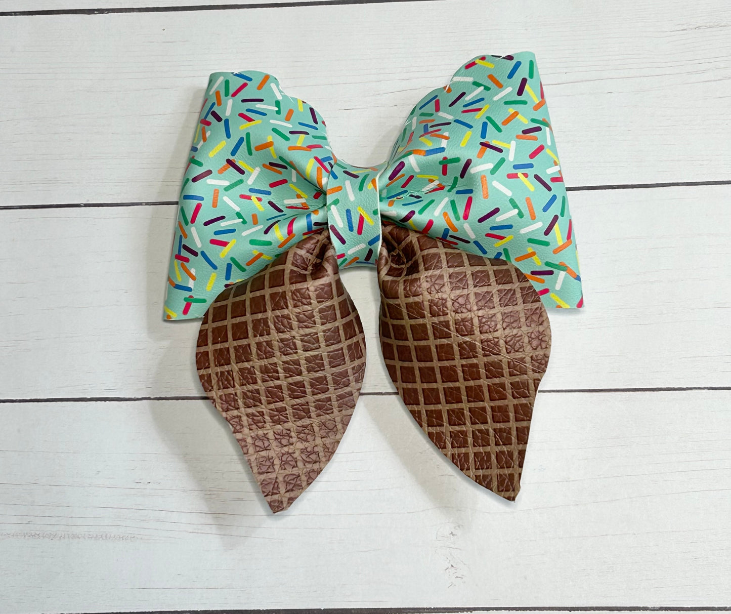 Ice Cream Cone w/Sprinkles Sailor Hair Bow Clip