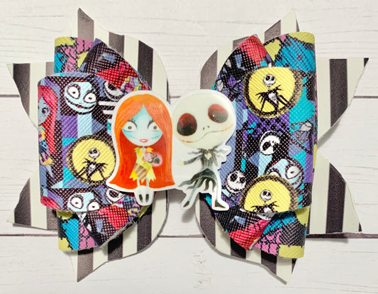 Halloween Sally Jack Nightmare Before Christmas Glow in the Dark Hair Bow Clip