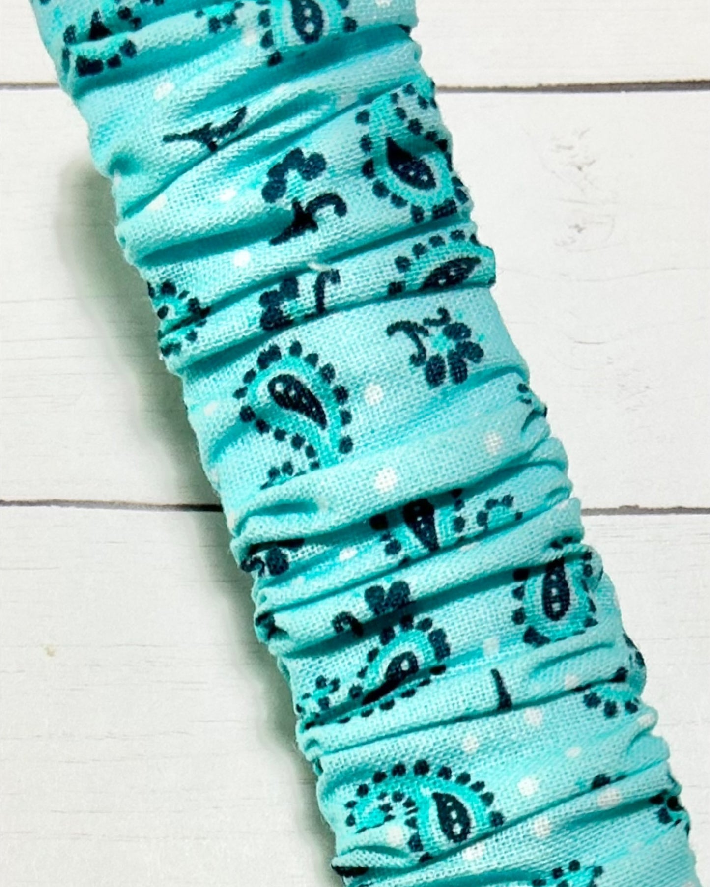 Blue Paisley Scrunchie Key Fob