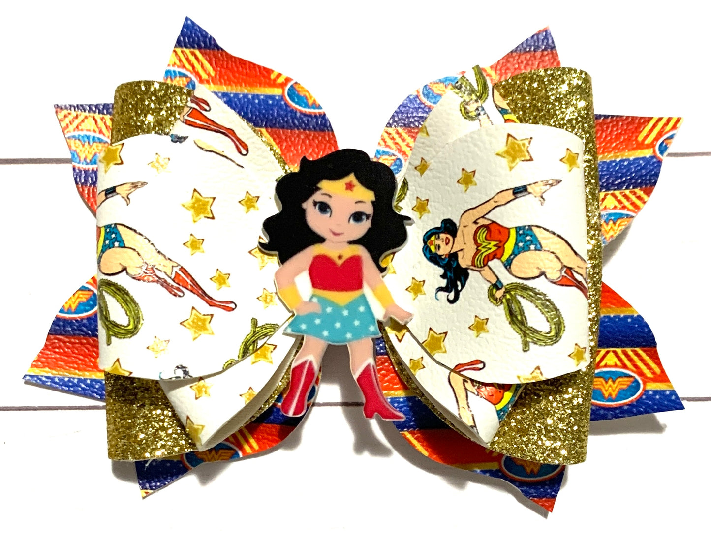 Wonder Woman Hair Bow Clip