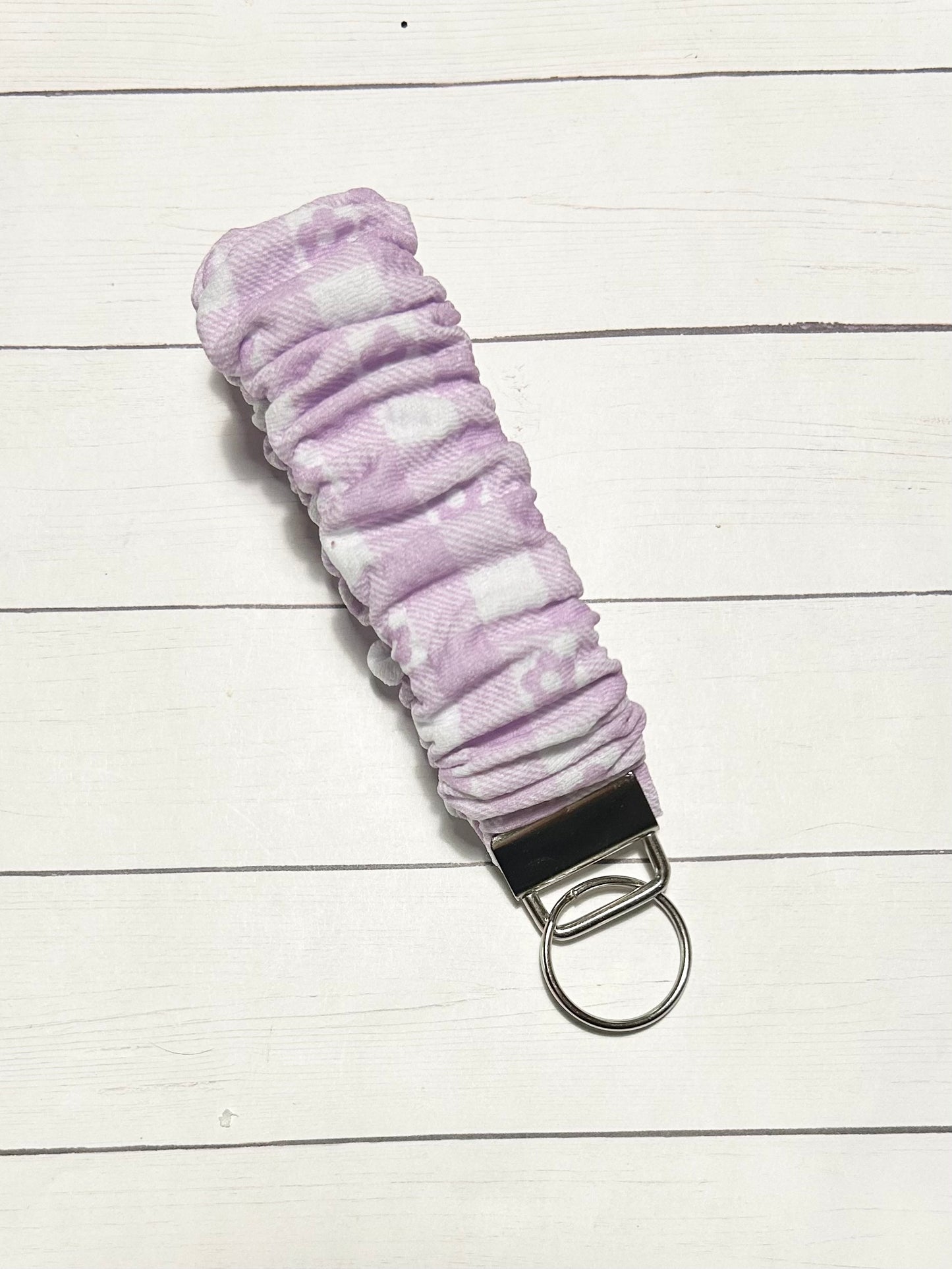 Purple Gingham Scrunchie Key Fob