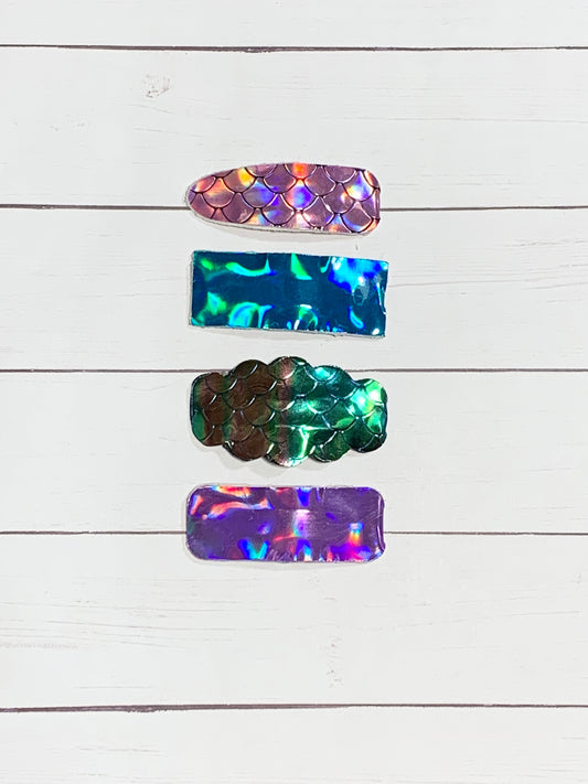 Mermaid Scales 2” Snap Clip Set