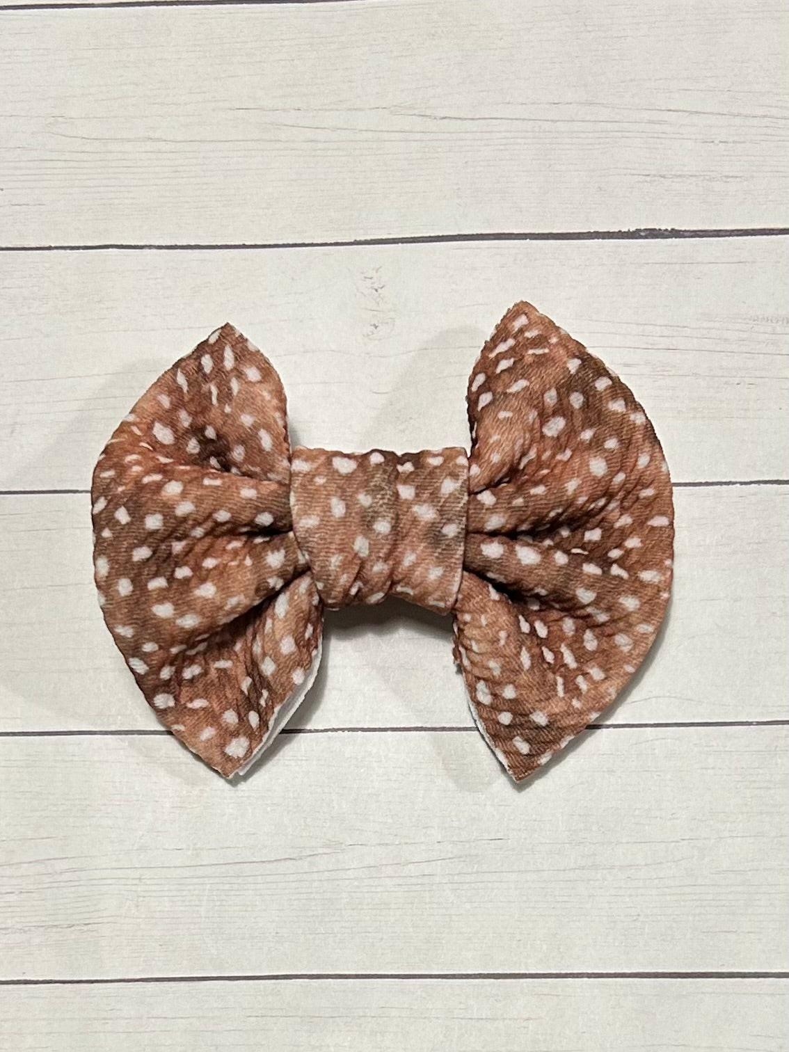 Fawn Deer Fabric Hair Bow Clip