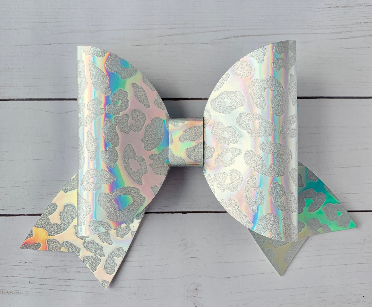 Holographic Leopard Print Sailor Hair Bow Clip