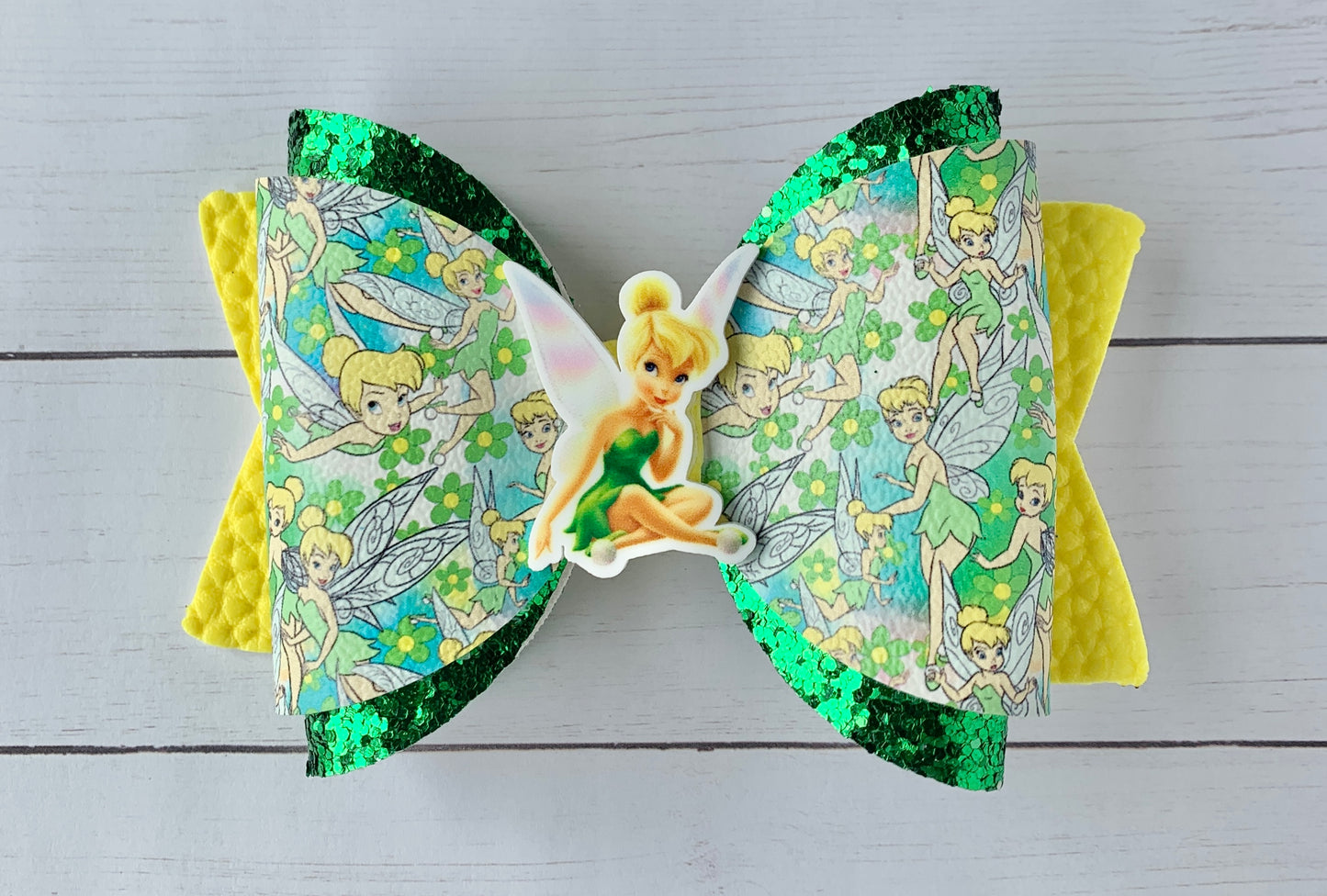 Tinker Bell Hair Bow Clip