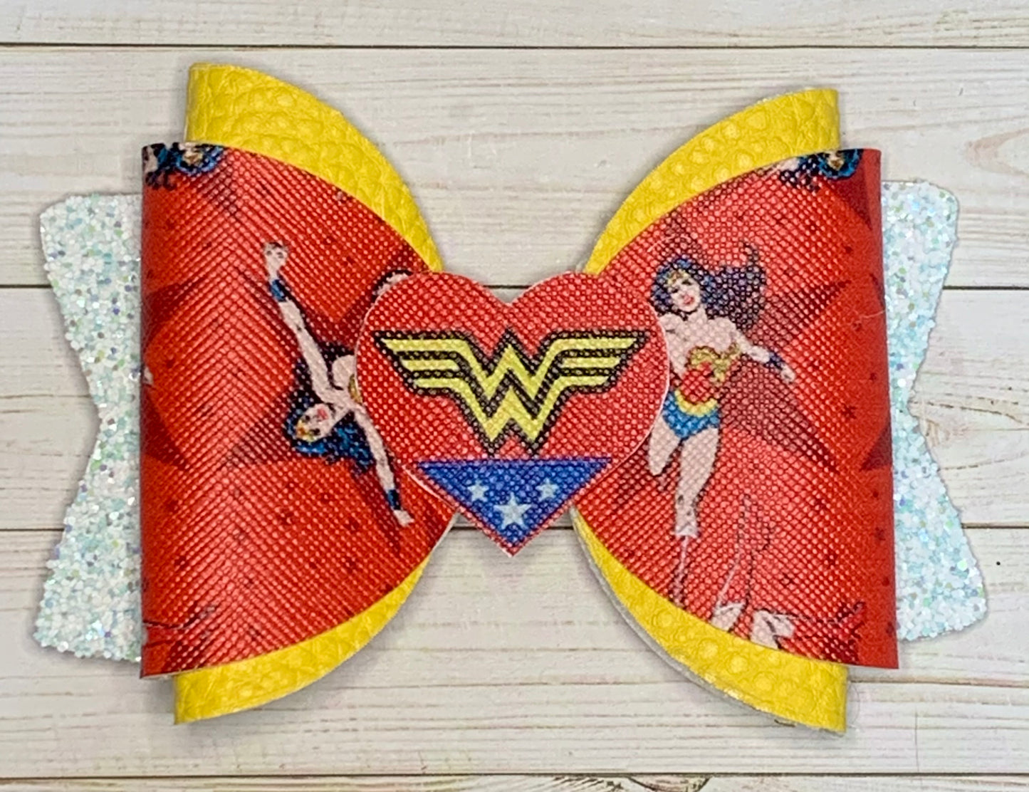 Wonder Woman Hair Bow Clip