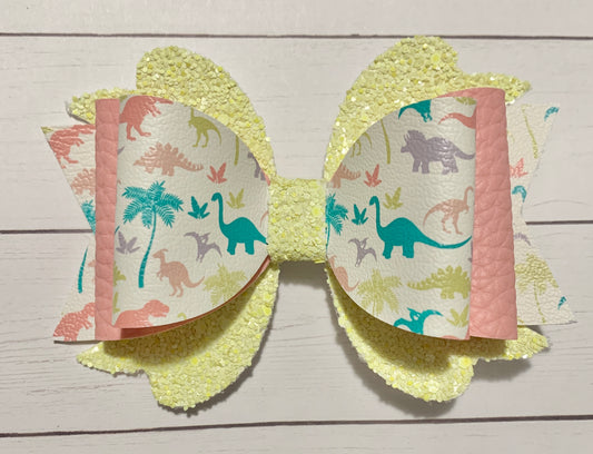 Dinosaurs Hair Bow Clip