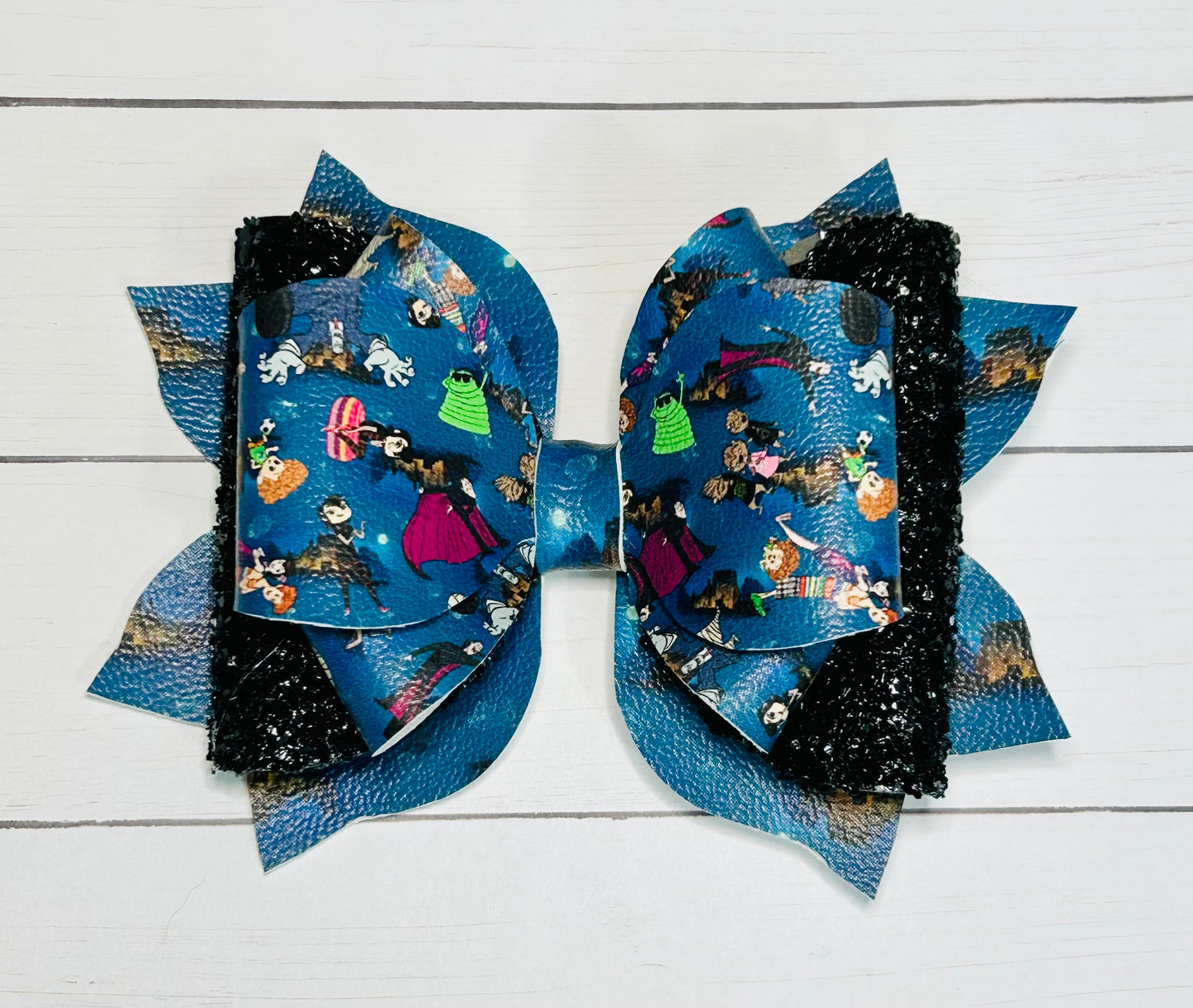 Hotel Transylvania Black Glitter Hair Bow Clip