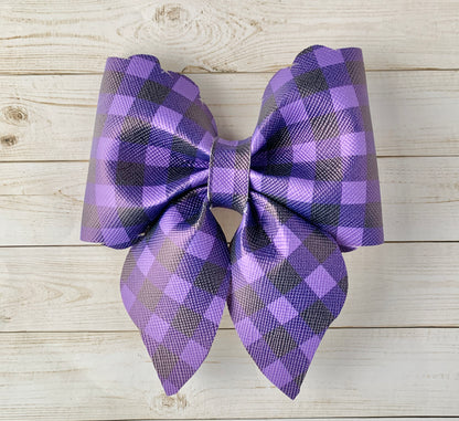 Buffalo Plaid Sailor Hair Bow Clip