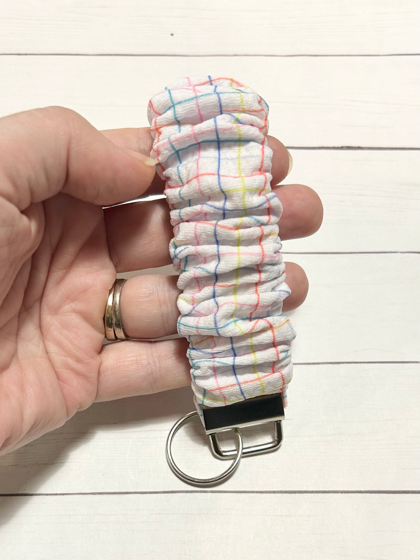 Rainbow Window Paine Scrunchie Key Fob