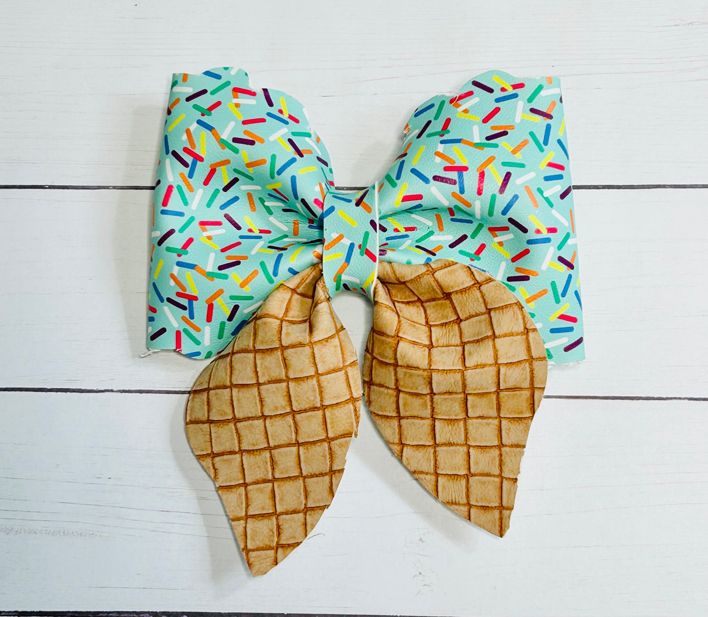 Ice Cream Cone w/Sprinkles Sailor Hair Bow Clip