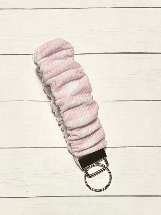 Pink Gingham Scrunchie Key Fob