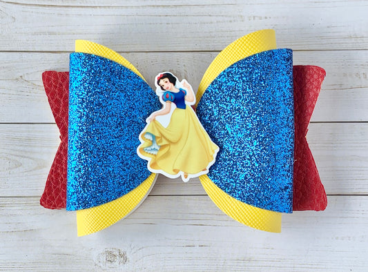 Simple Snow White Hair Bow Clip