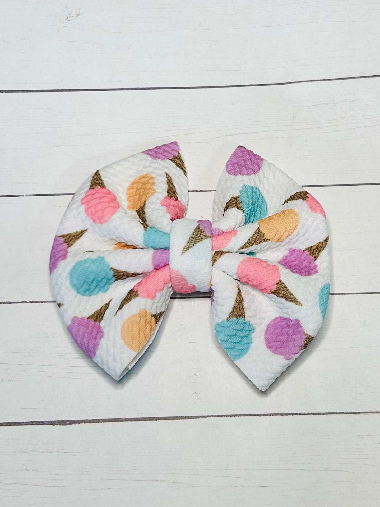 Ice Cream Fabric Hair Bow Clip