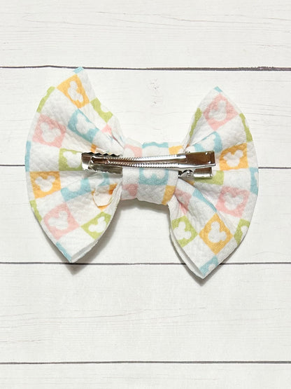 Mickey Pastel Fabric Hair Bow Clip