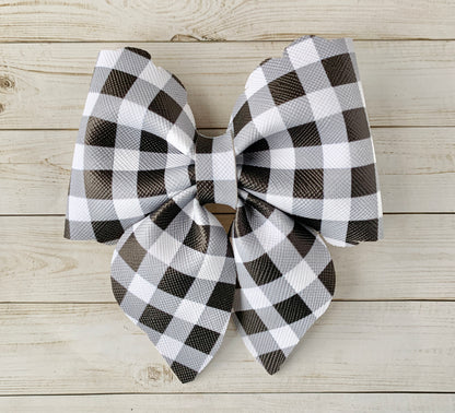 Buffalo Plaid Sailor Hair Bow Clip