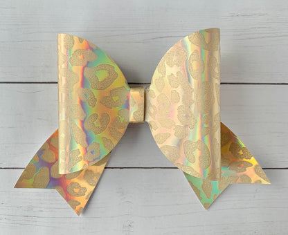 Holographic Leopard Print Sailor Hair Bow Clip