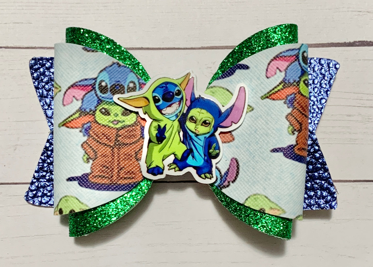 Stitch & Yoda Hair Bow Clip