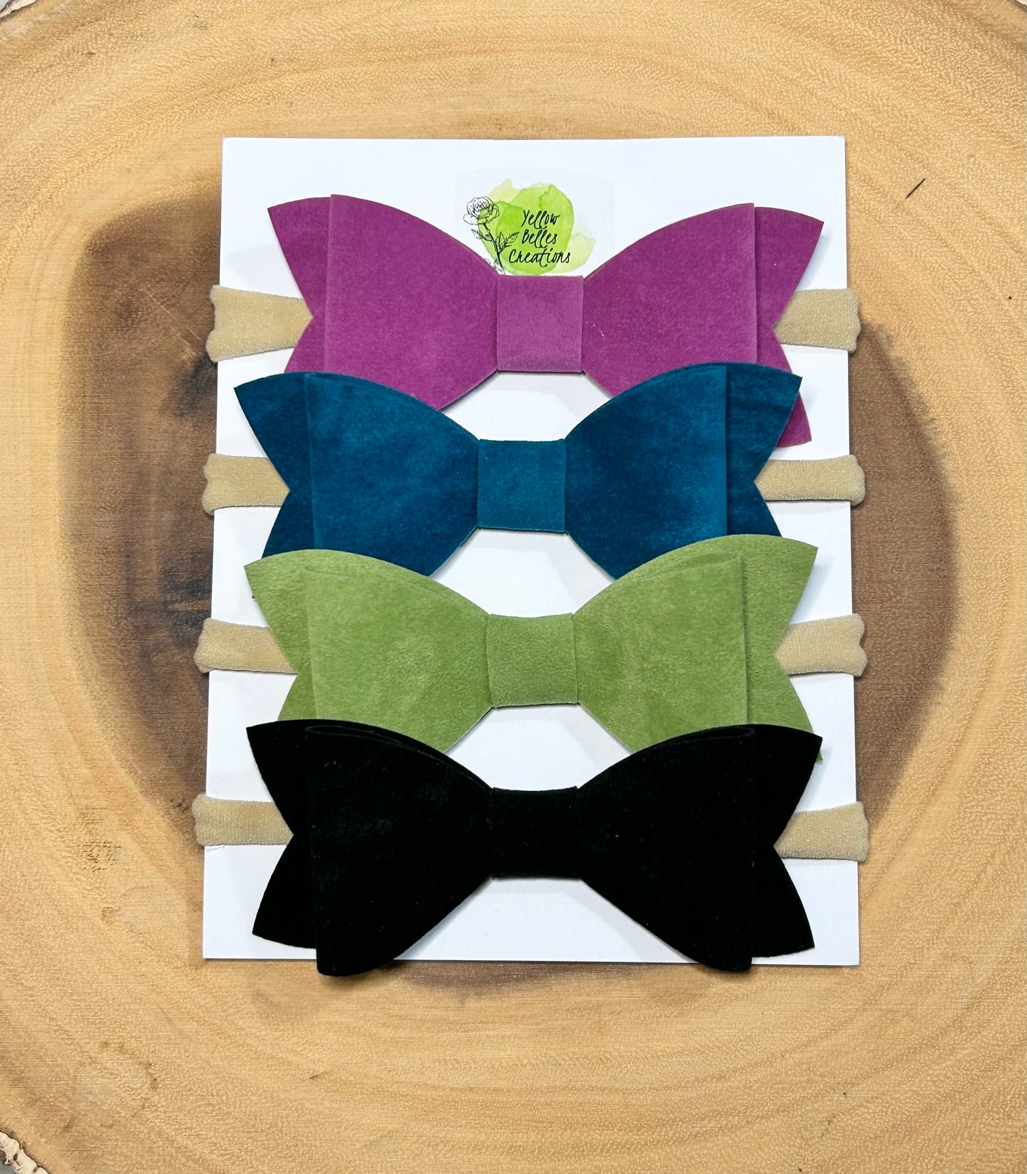 Purple, Blue, Green, Black Baby Bow Headbands