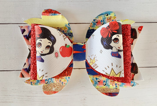 Princess Snow White Cartoon Hair Bow Clip