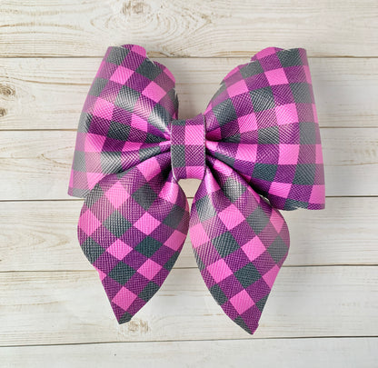 Buffalo Plaid Sailor Hair Bow Clip