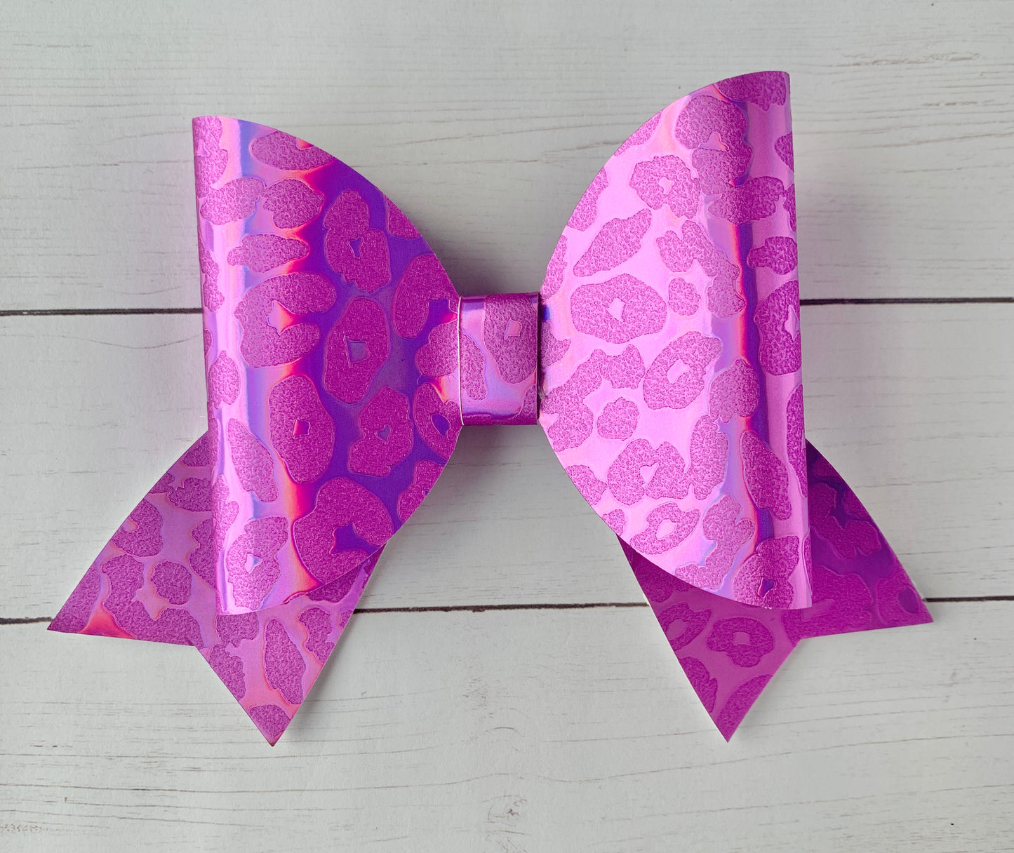 Holographic Leopard Print Sailor Hair Bow Clip