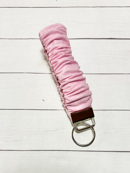 Pink Shimmer Glitter Scrunchie Key Fob