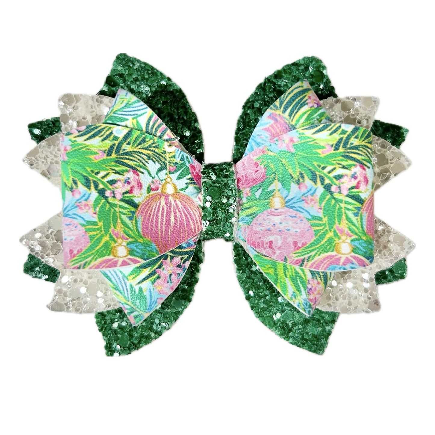 Christmas Ornament Hair Bow Clip