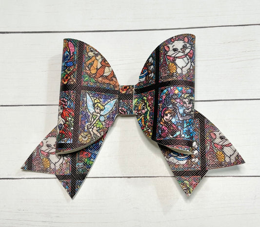 Stained Glass Disney Character Hair Bow Clip