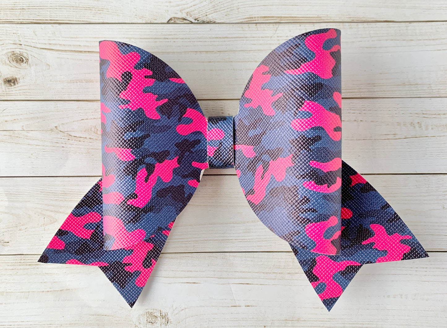 Pink Blue Camo Sailor Hair Bow Clip