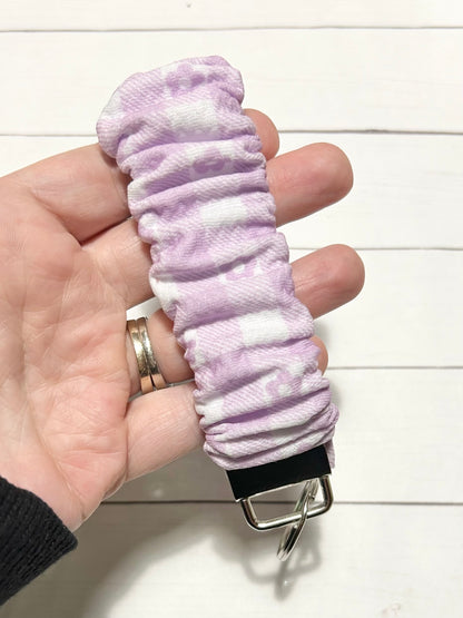 Purple Gingham Scrunchie Key Fob