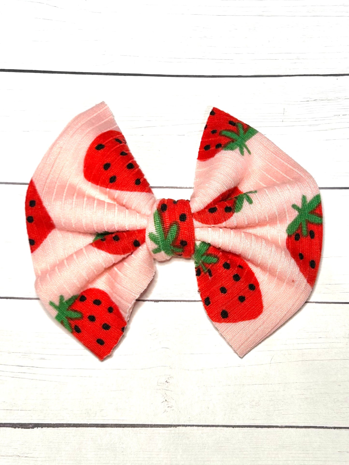 Pink Strawberry Hair Bow Clip