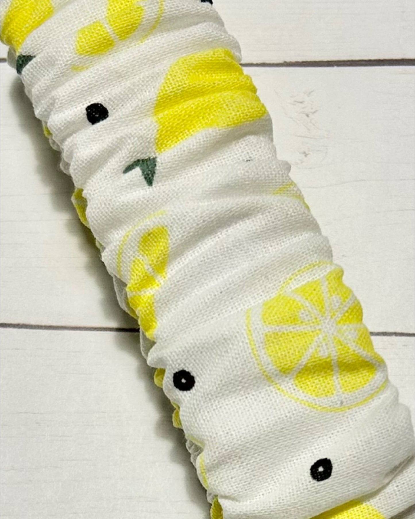 Lemon Scrunchie Key Fob