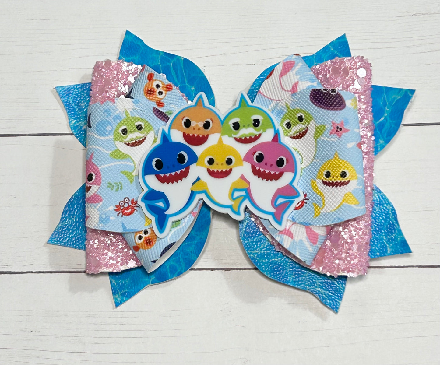 Baby Shark Hair Bow Clip