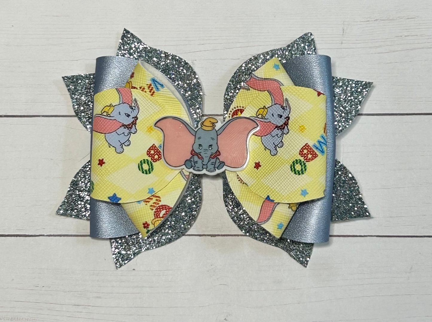 Dumbo Glitter Hair Bow Clip