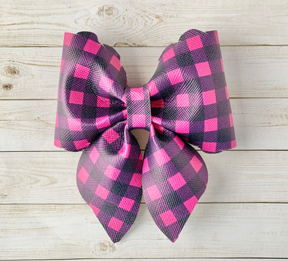 Buffalo Plaid Sailor Hair Bow Clip