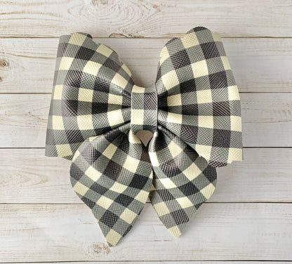 Buffalo Plaid Sailor Hair Bow Clip