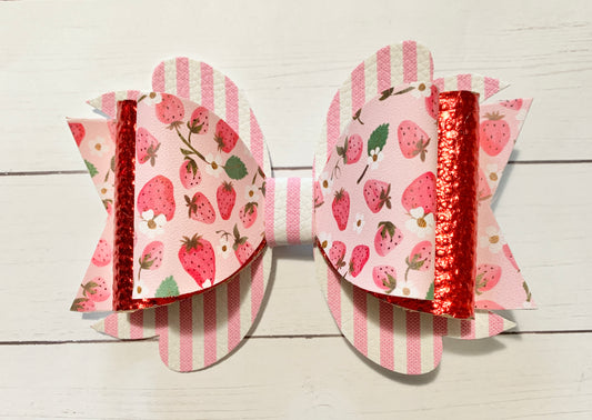 Strawberry Hair Bow Clip