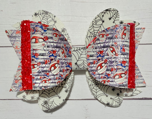 Halloween Spiderman Mummy Hair Bow Clip