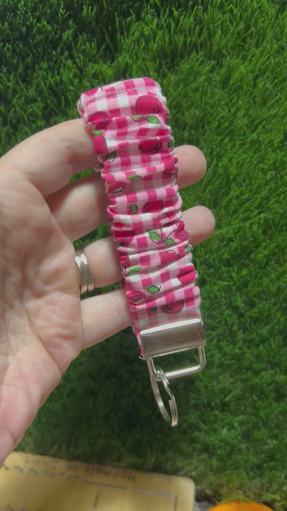 Cherry Scrunchie Key Fob